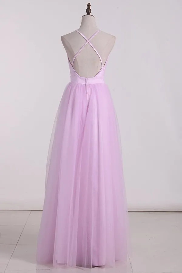 2024 Tulle Bridesmaid Dresses Spaghetti Straps With PFB3CPDH