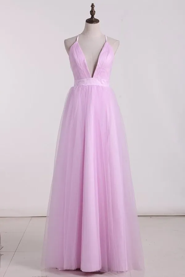 2024 Tulle Bridesmaid Dresses Spaghetti Straps With PFB3CPDH