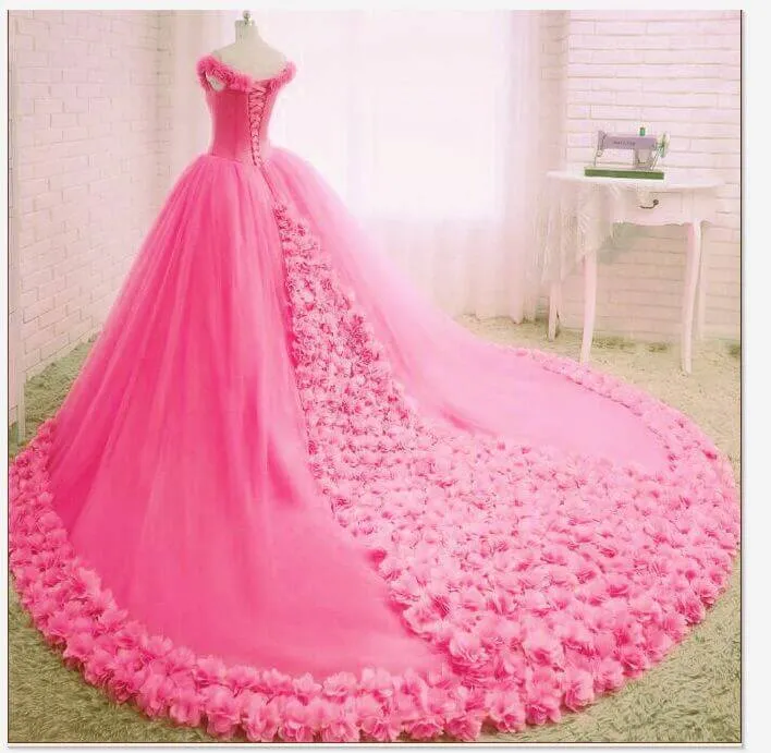 3D Flower Quinceanera Dresses Cinderella Ball Gowns VW1040