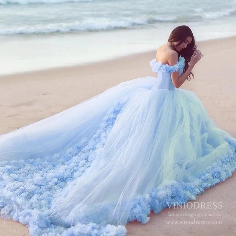 3D Flower Quinceanera Dresses Cinderella Ball Gowns VW1040