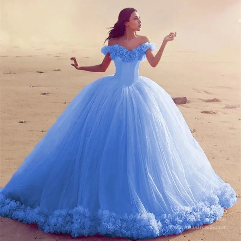 3D Flower Quinceanera Dresses Cinderella Ball Gowns VW1040