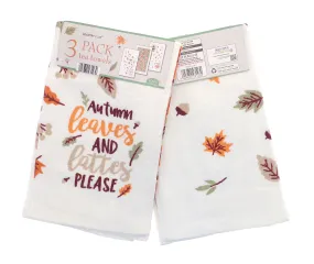 3pk Autumn Leaves Tea Towels