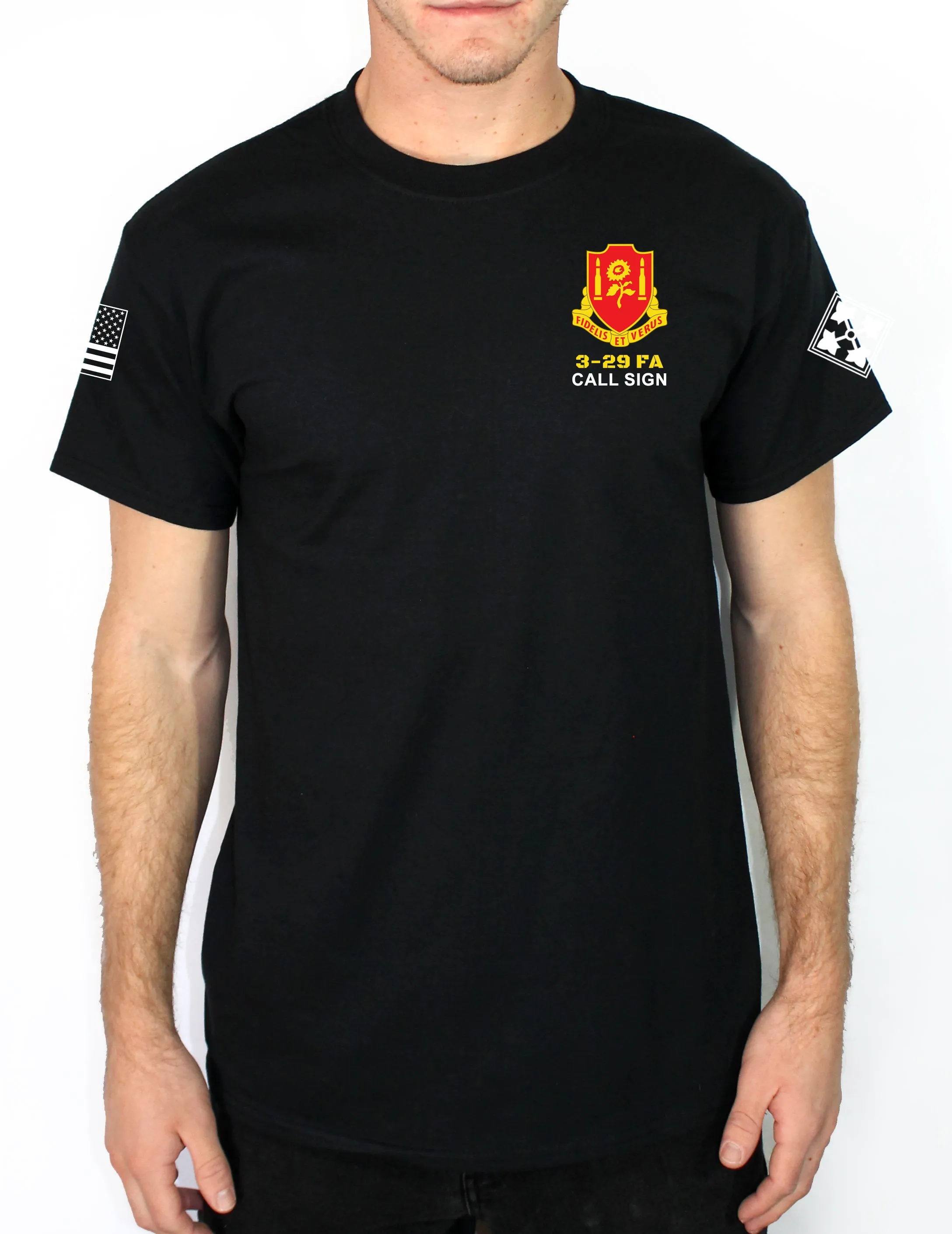 50-50 Blend Black Unisex PT Short Sleeve Shirt. Approved for PT