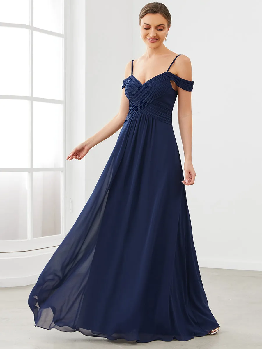 A Line Off Shoulder Wholesale Chiffon Bridesmaid Dresses