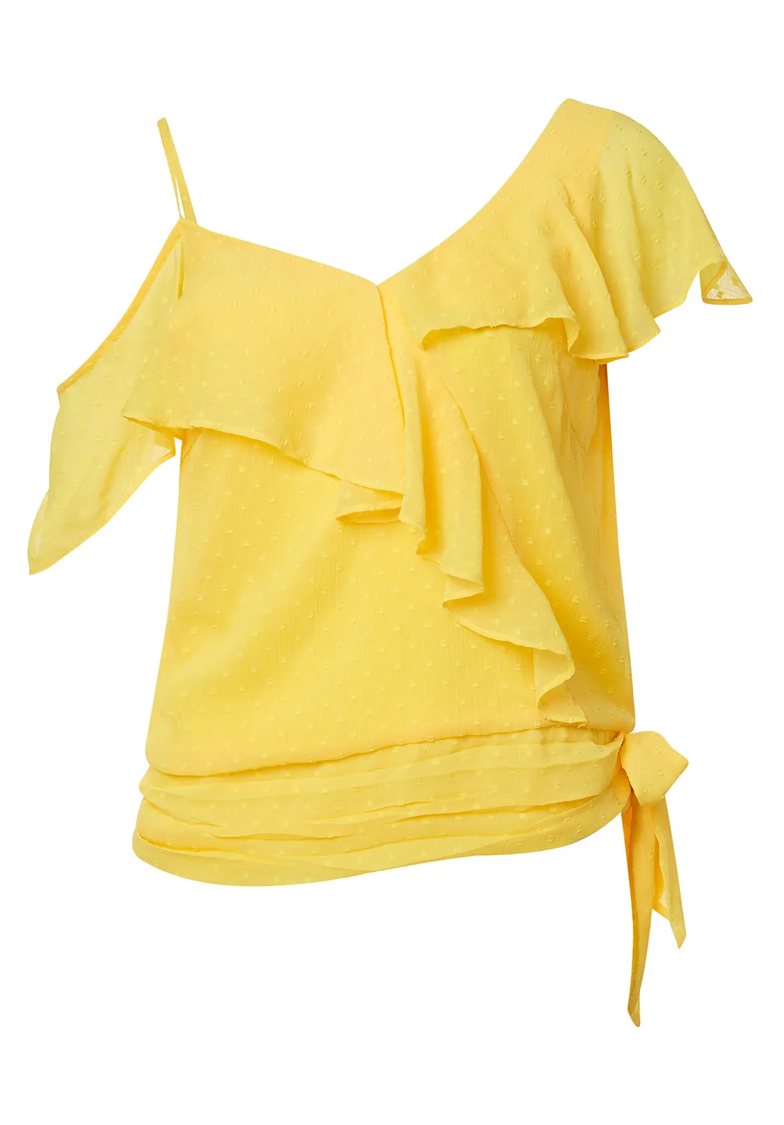 Addison Women's Off Shoulder Blouse in Beach Ball Yellow - WT1406P