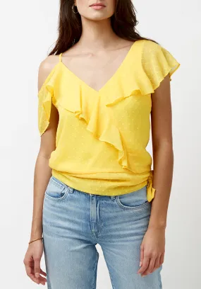 Addison Women's Off Shoulder Blouse in Beach Ball Yellow - WT1406P