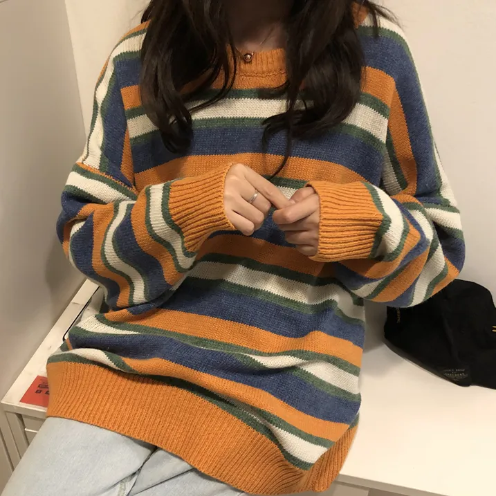 Autumn and winter striped sweater  KF50001