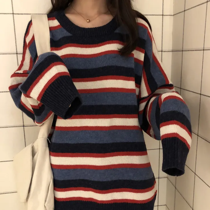 Autumn and winter striped sweater  KF50001