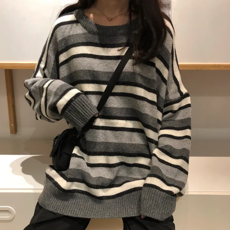 Autumn and winter striped sweater  KF50001