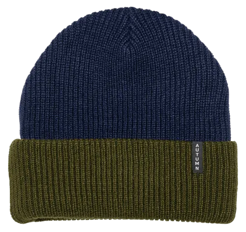 AUTUMN Blocked Beanie Navy