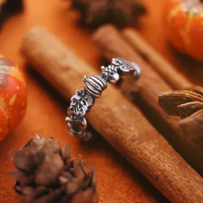  Autumn Is Calling Pumpkin & Acorn Boho Wreath Ring