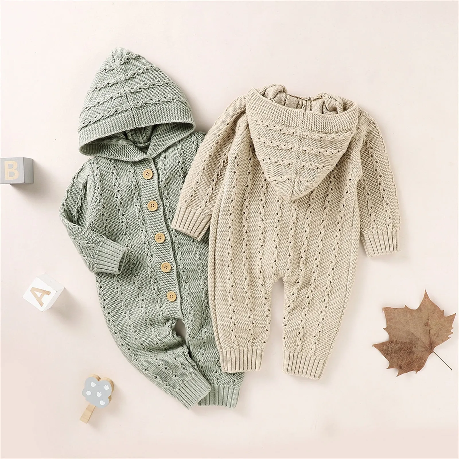 AUTUMN Knitted Hooded Jumpsuit