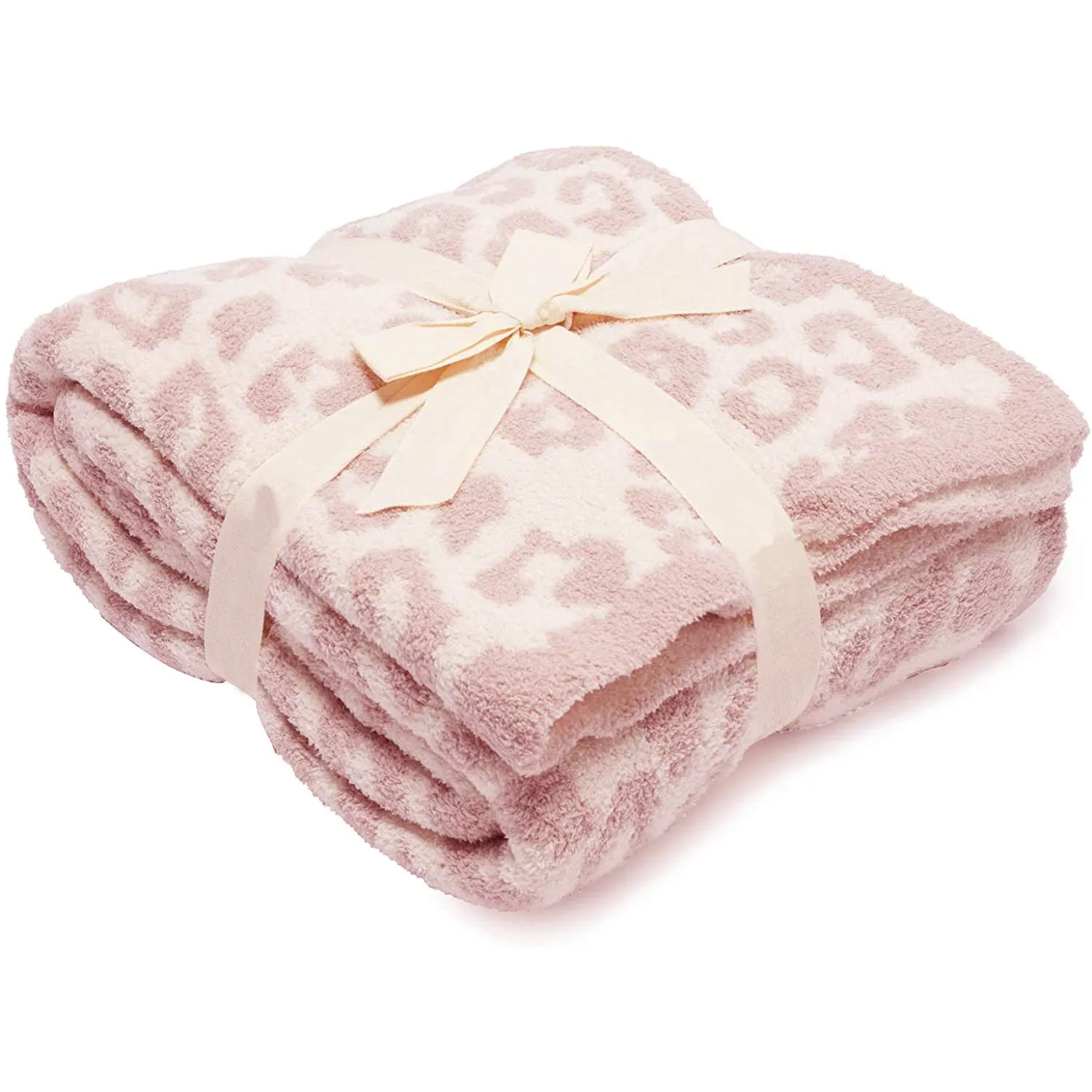 Baby Leopard Print Suede Jacquard Knitted Blanket