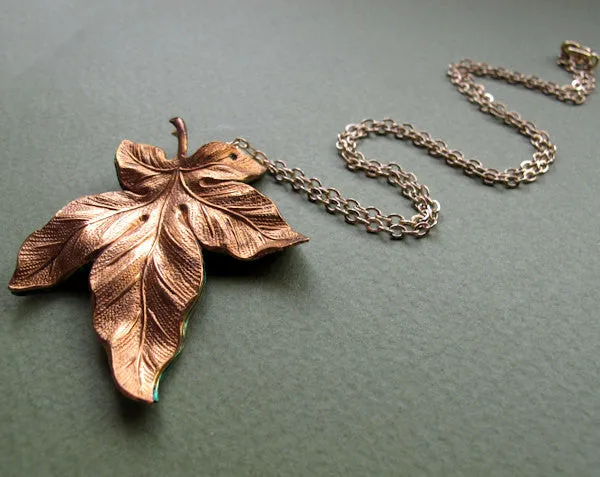 Big Maple Leaf Pendant Autumn Necklace