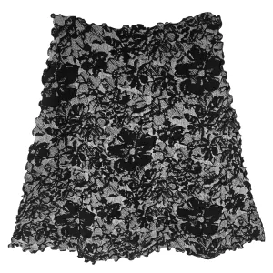 Black Fumato Jacquard Knit Bias Skirt