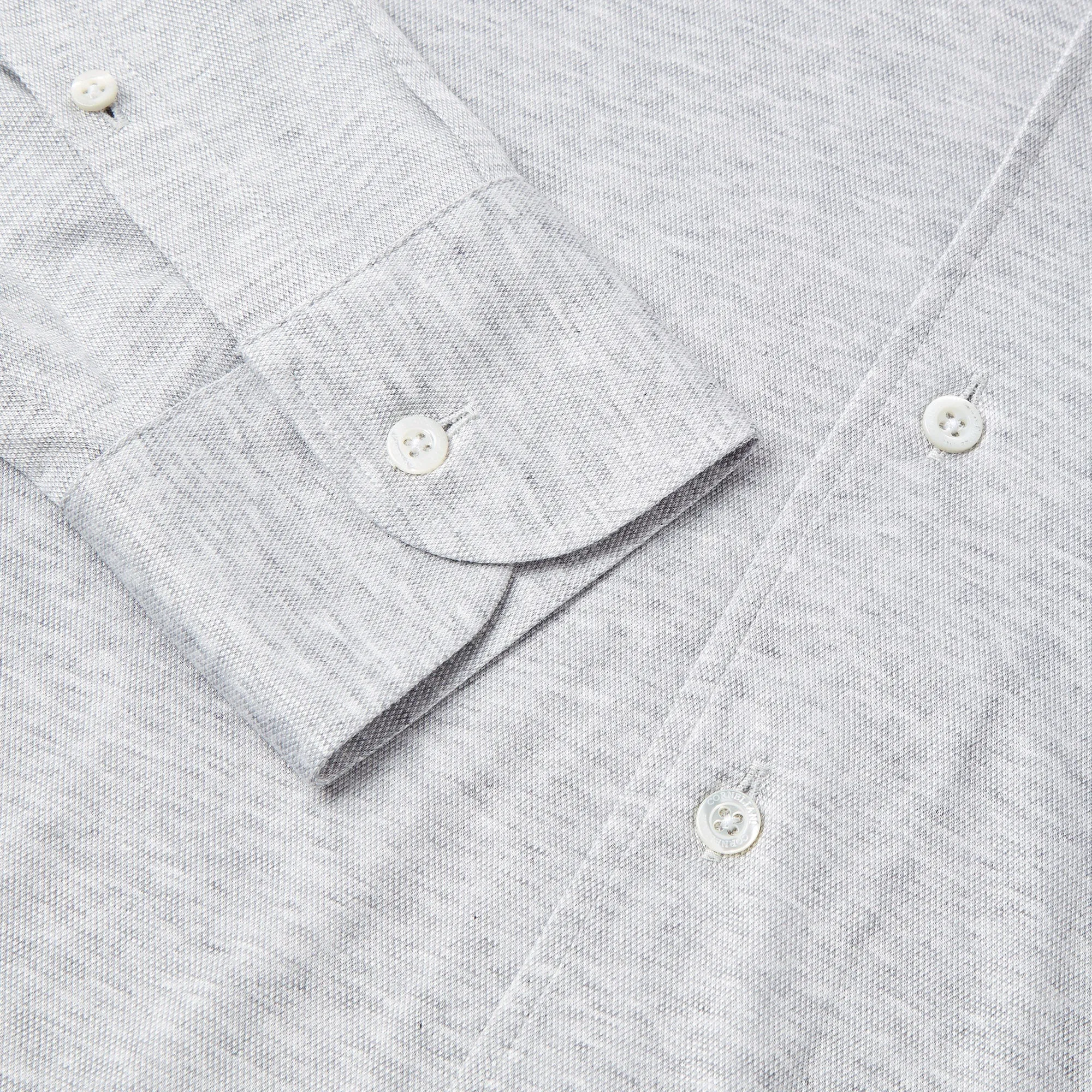 Corneliani Cotton & Silk Long Sleeve Jersey Shirt (Grey Marl)