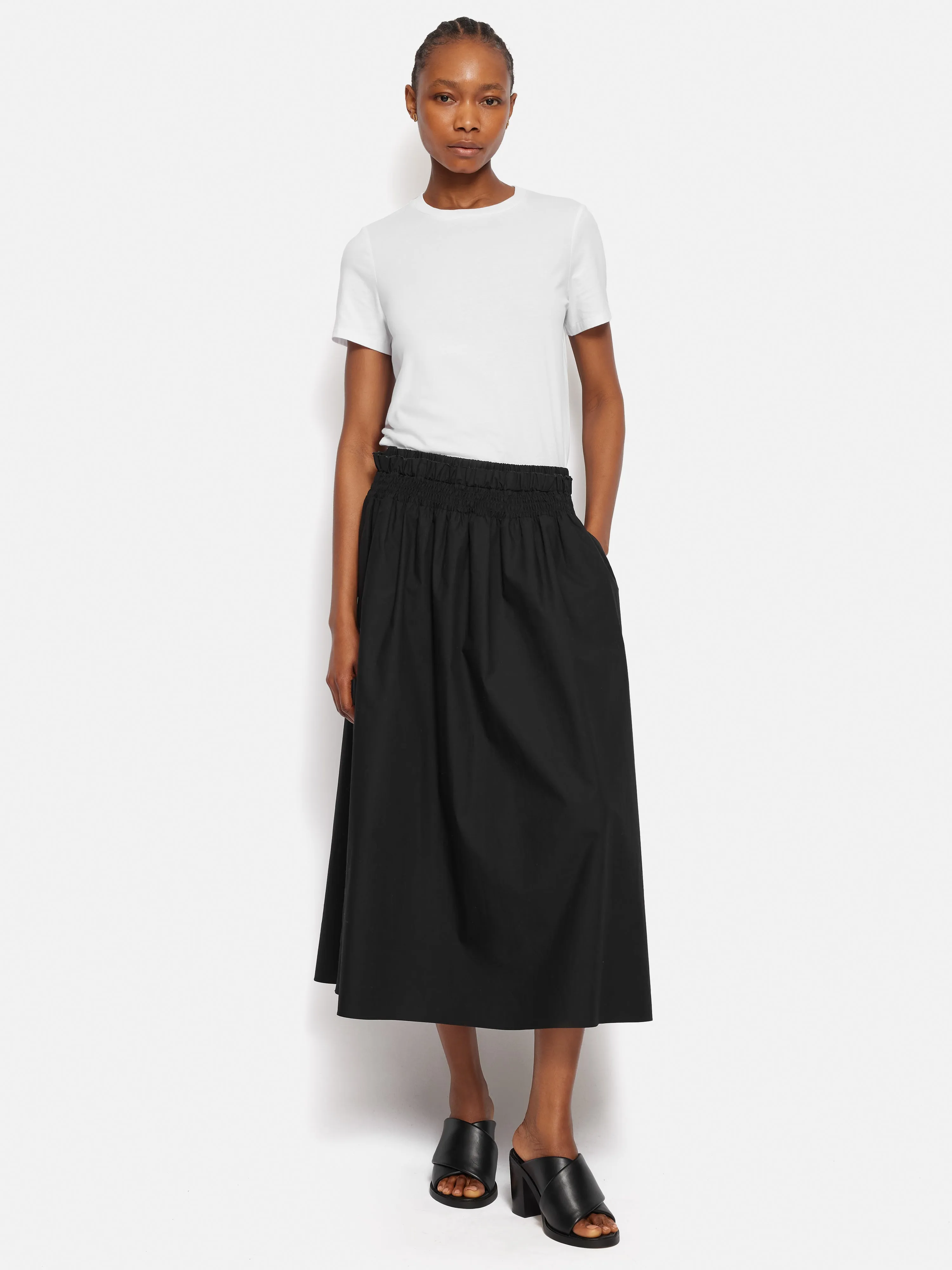 Cotton Poplin Skirt | Black