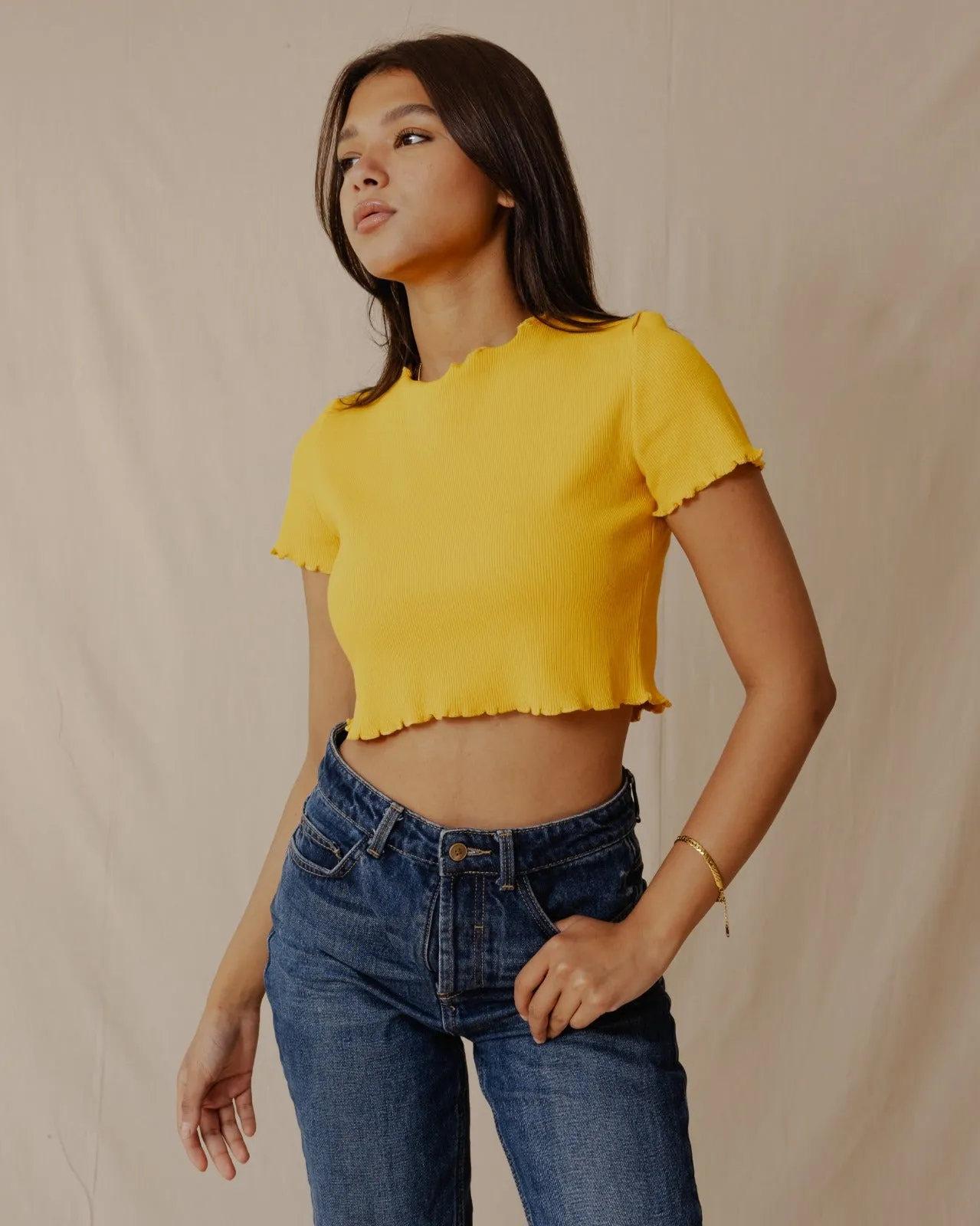 Everyday Crop Top Mustard