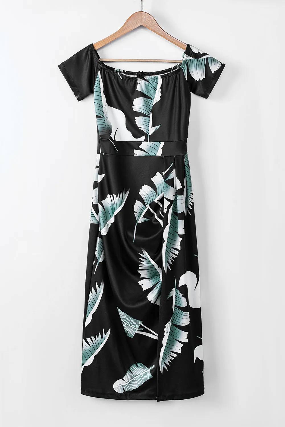 Explore More  Collection - Slit Printed Off-Shoulder Midi Dress