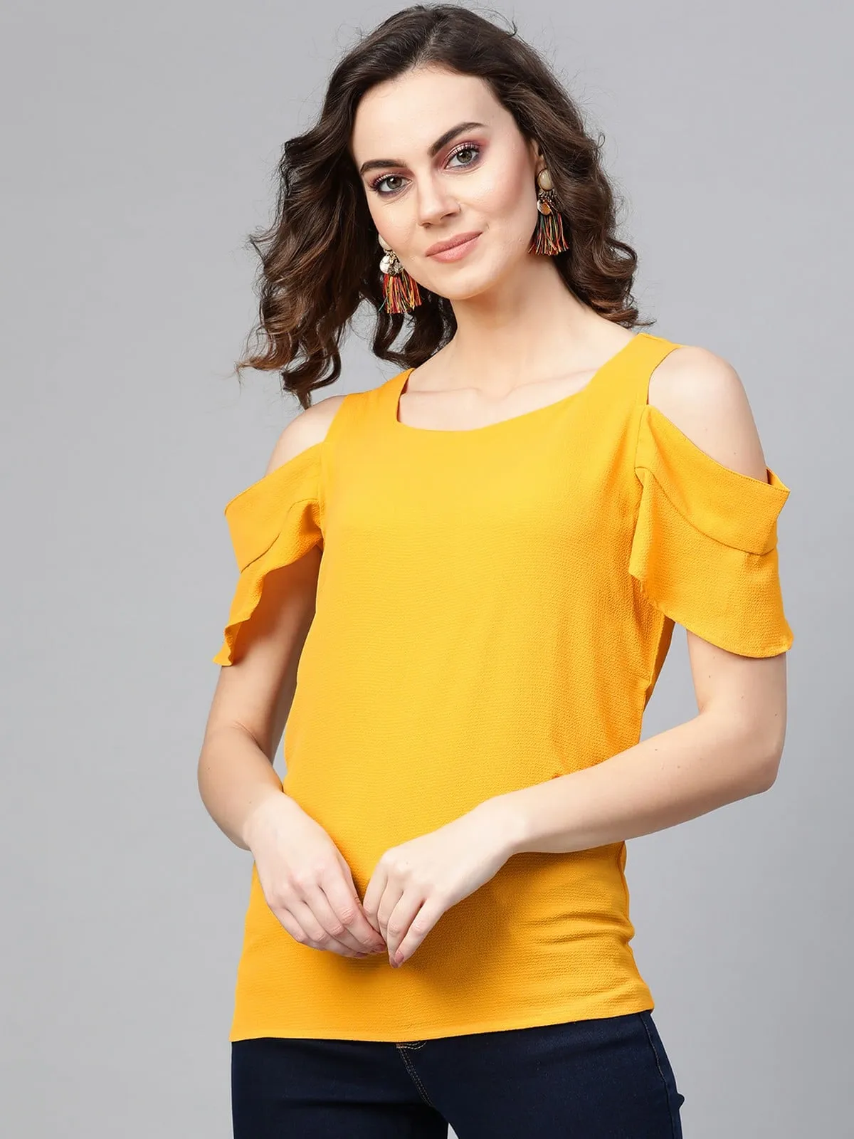 Flared Cold-Shoulder Top