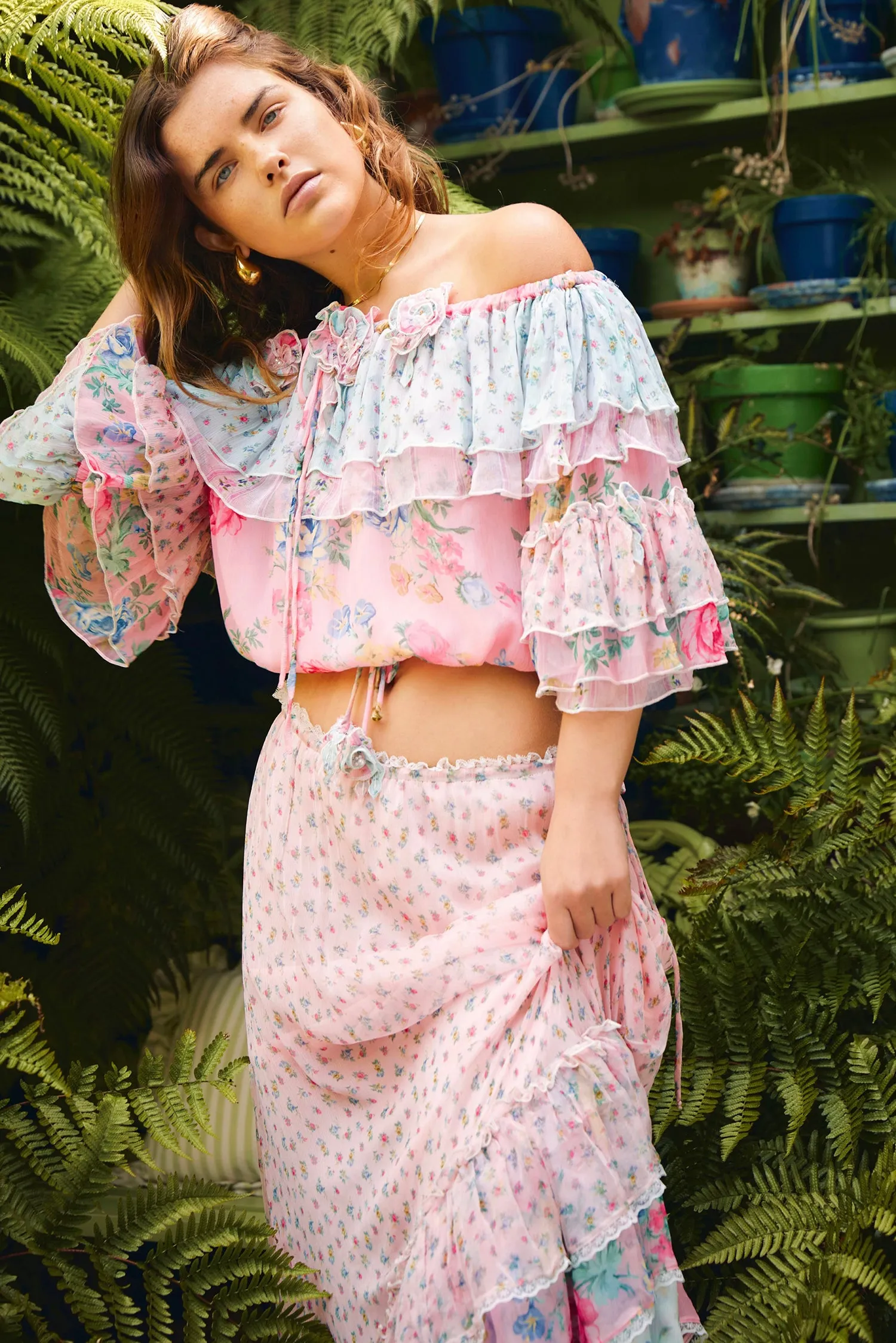 Fontaine Off Shoulder Blouse - Cabbage Tree Lane