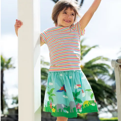 Frugi Twirly Dream Skirt - Spring Mint / Jungle