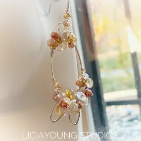 Golden autumn bouquet earrings