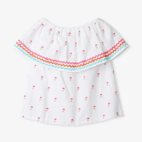 Hatley Fruity Pops Shoulder Flounce Top