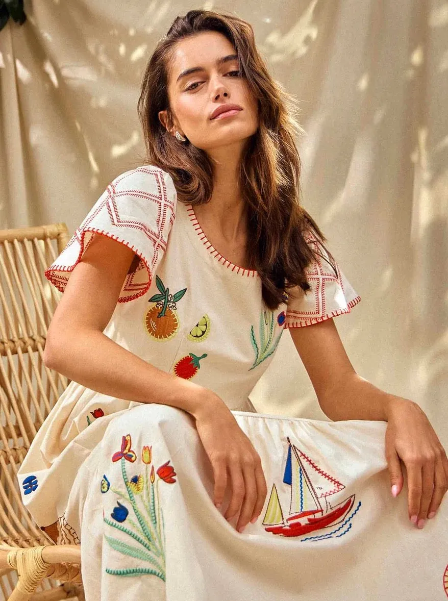 Hunter Bell Marley Dress Summer Embroidery