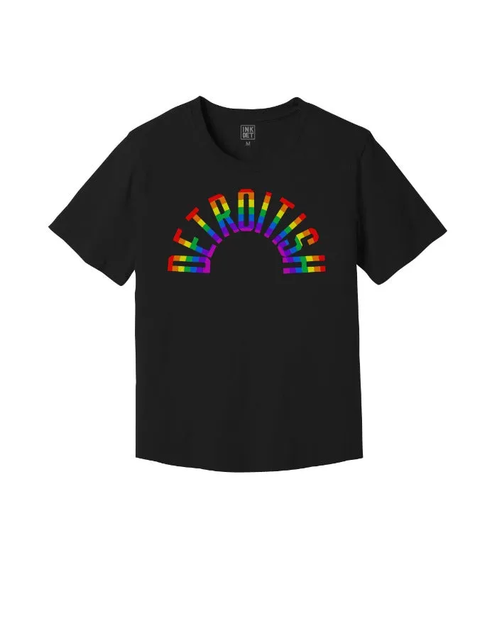 Ink Detroit Detroitish Rainbow Kinda Cropped T-Shirt - Black