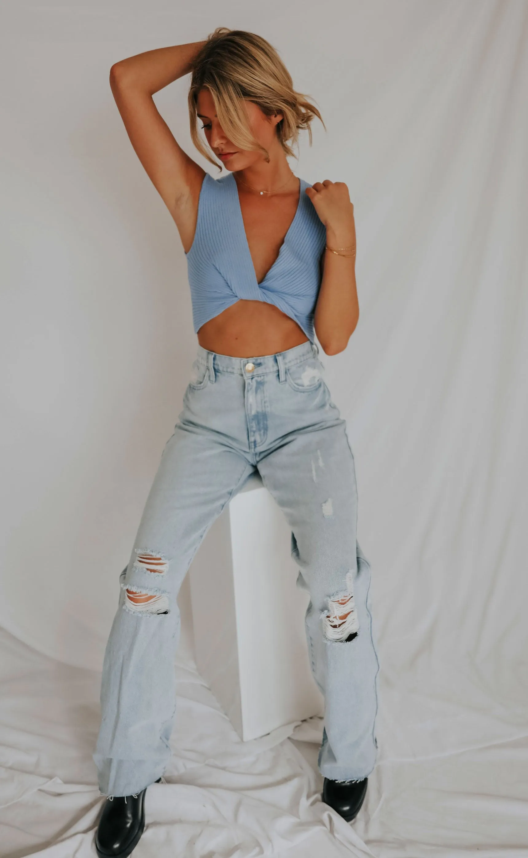 irreplaceable crop top - blue