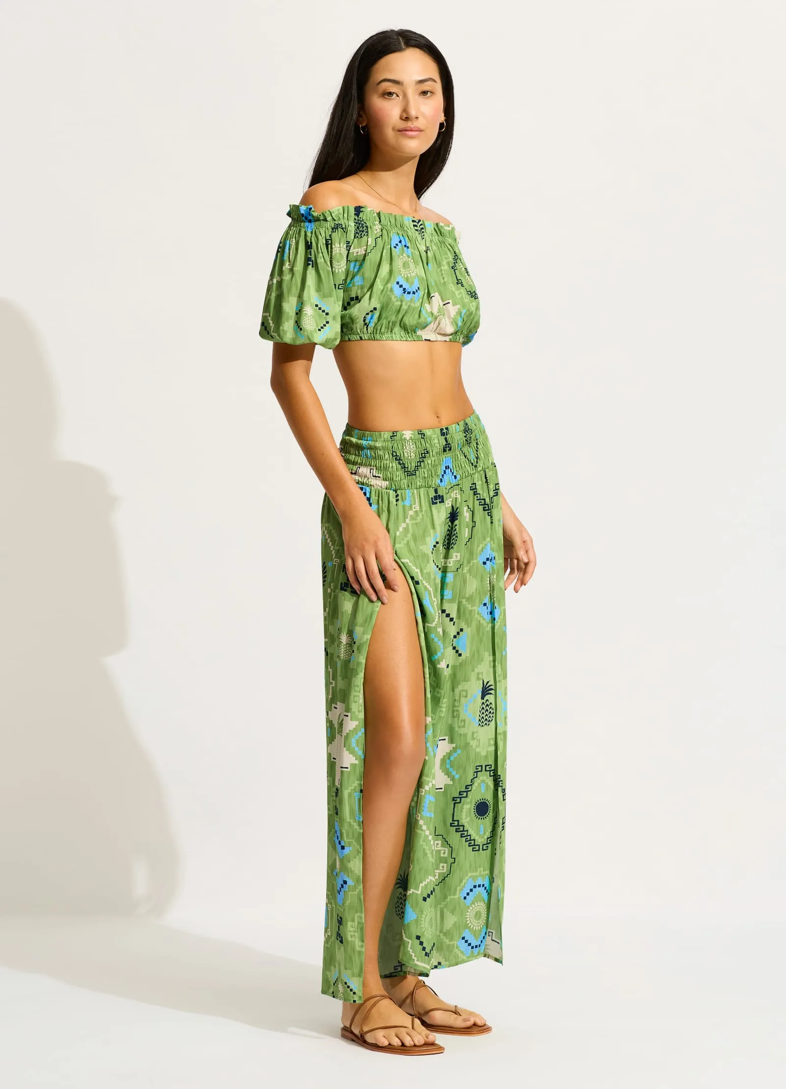 Kasbah Off Shoulder Top - Sage