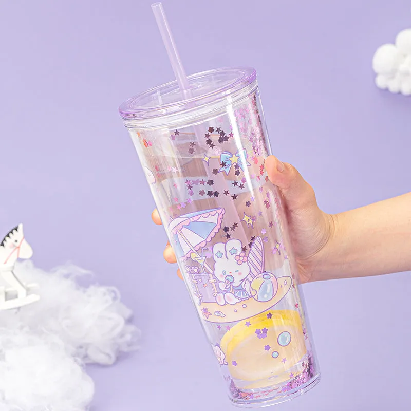 Kawaii Summer Bunny Plastic Cup