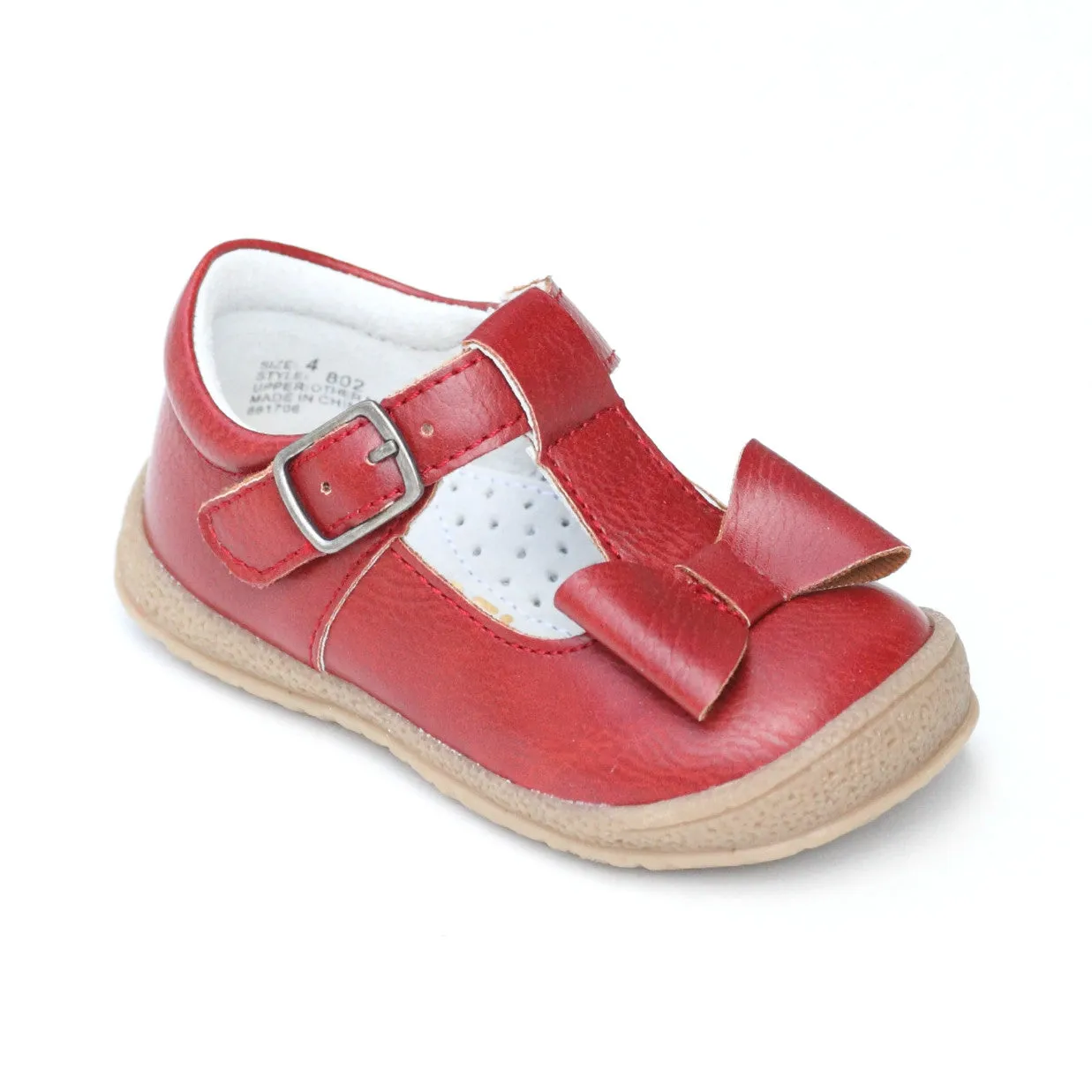 L'Amour Girls Autumn T-Strap Bow Mary Janes