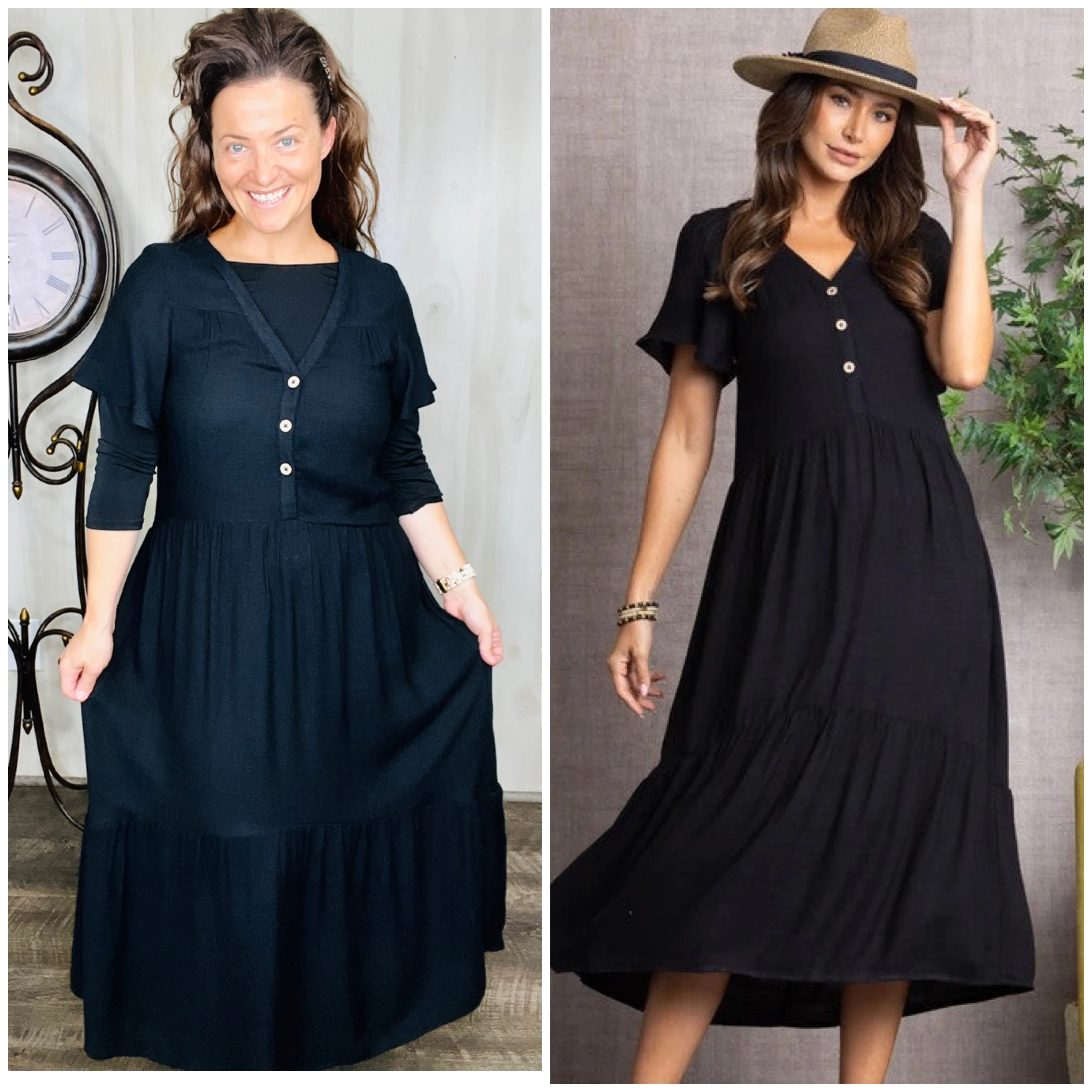 Lisa Black & Ruffle Summer Dress