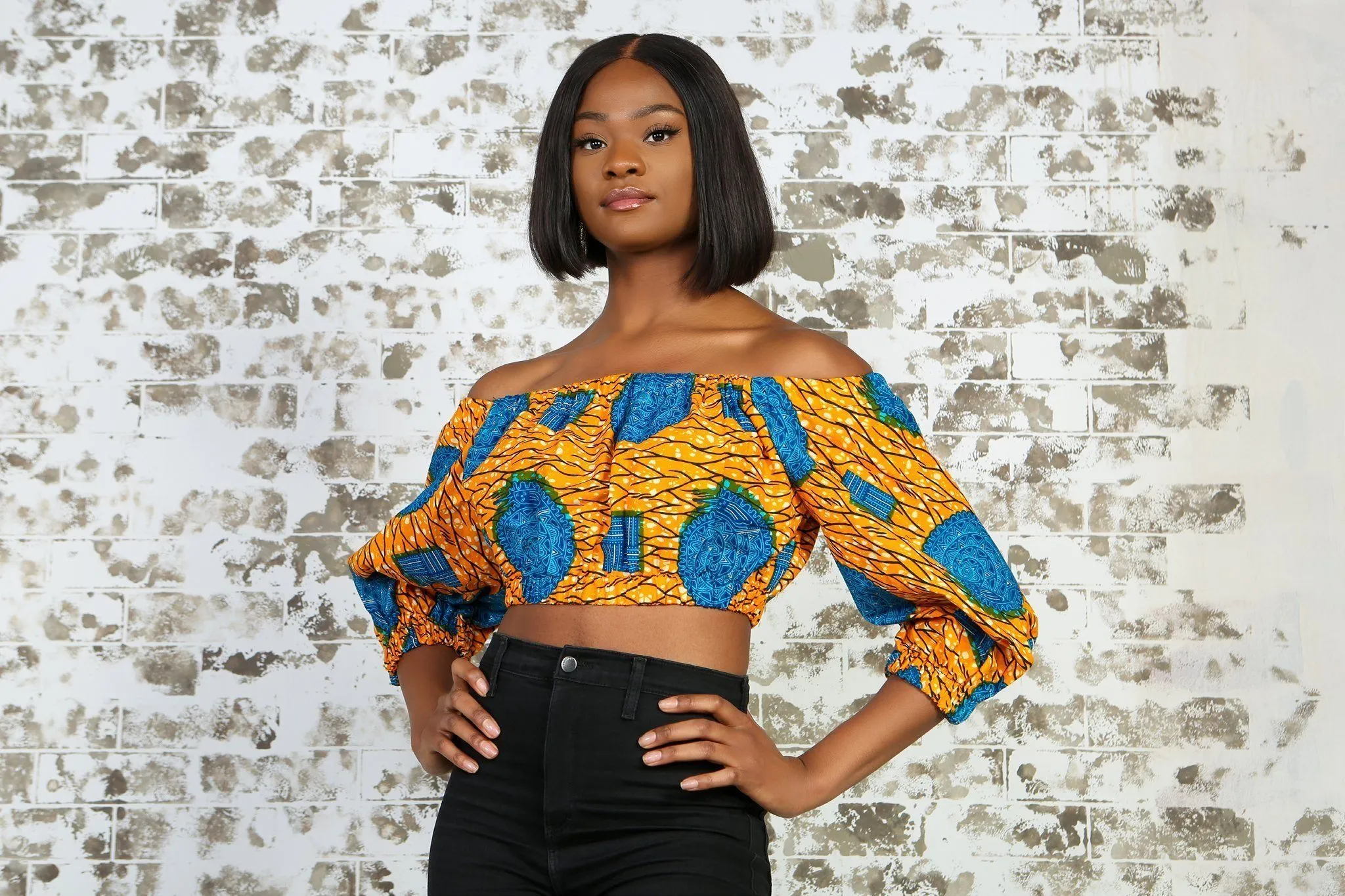 LUNA African Print Crop Top