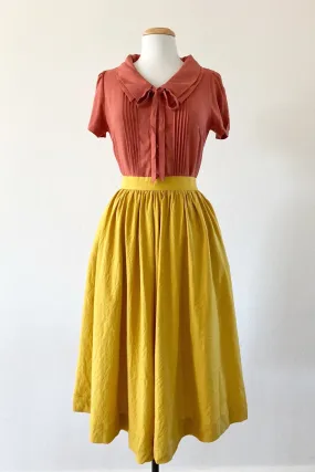 Lynn Mustard Tussah Skirt