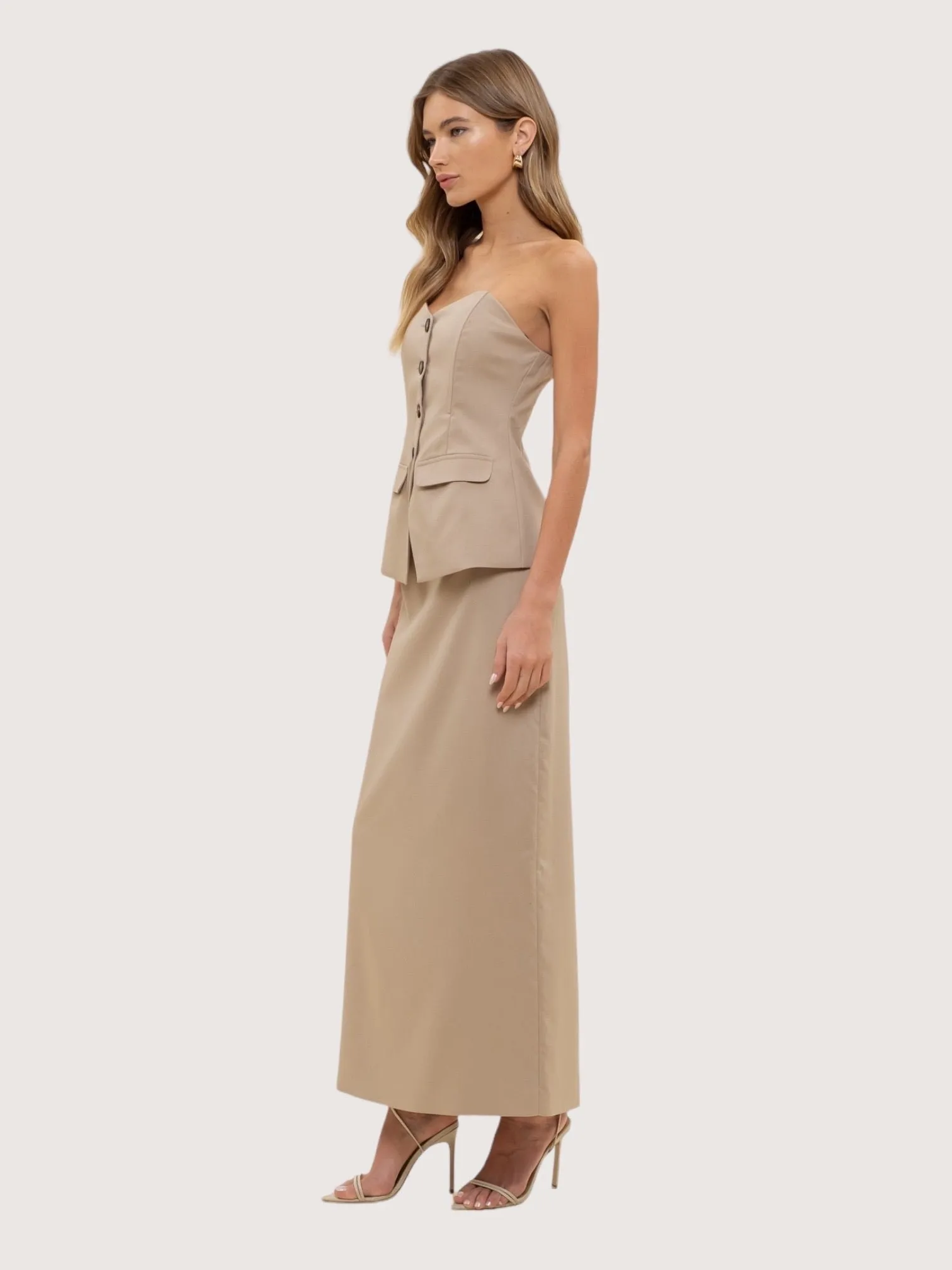 Maxi Pencil Skirt | Tan