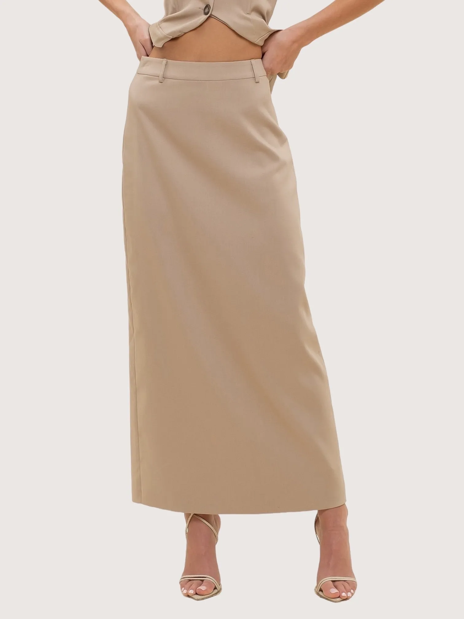 Maxi Pencil Skirt | Tan