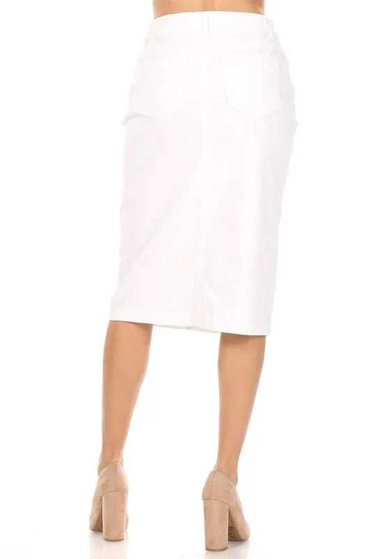 Melissa Twill Skirt-White