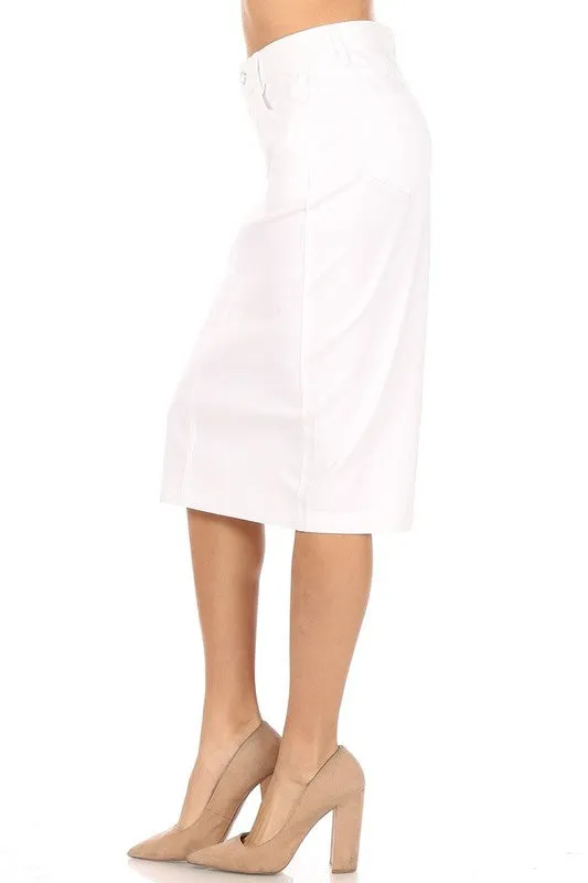 Melissa Twill Skirt-White