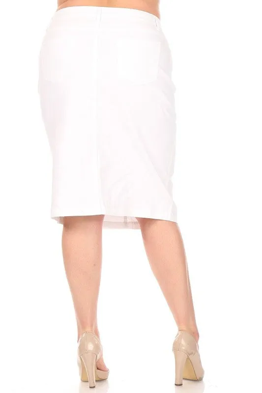 Melissa Twill Skirt-White