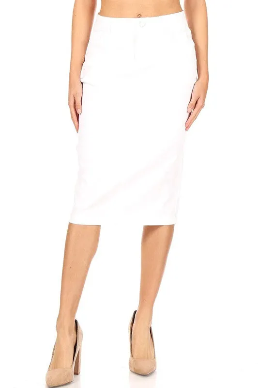 Melissa Twill Skirt-White