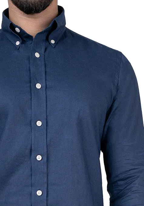 Navy Cotton Linen Summer Shirt