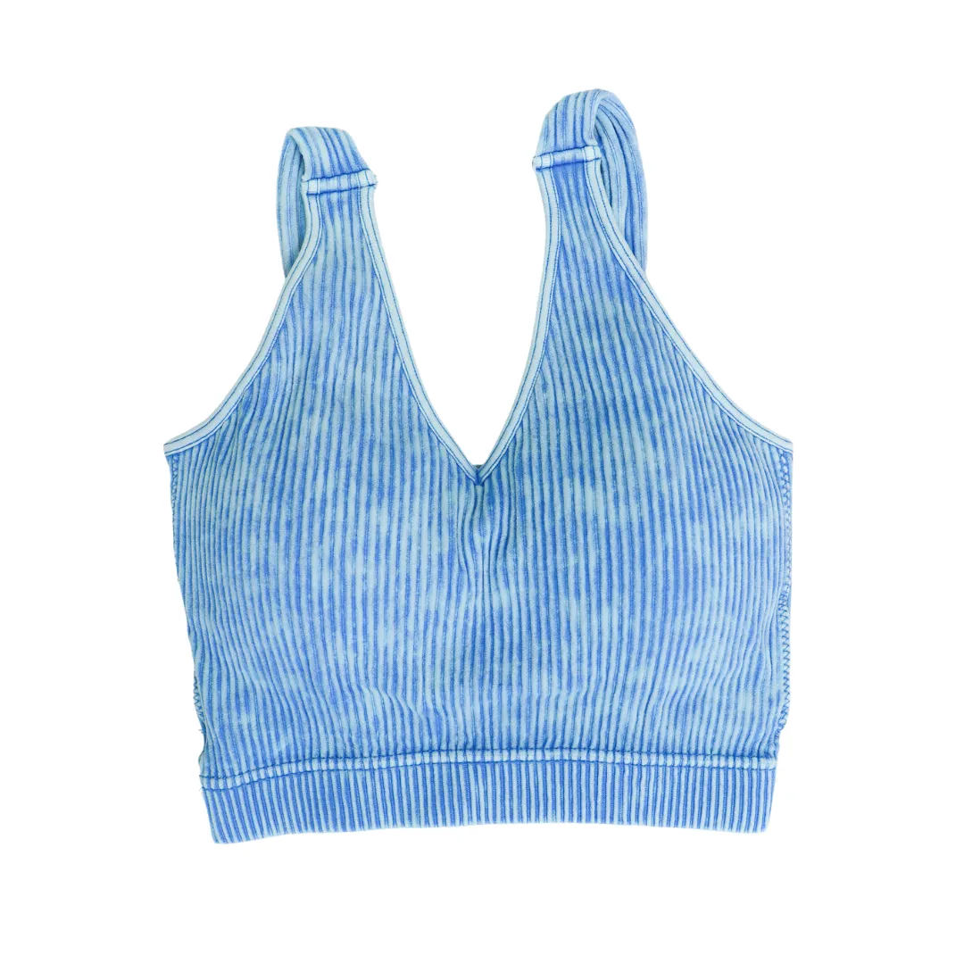 Nikki Washed Ribbed Crop Top Bralette