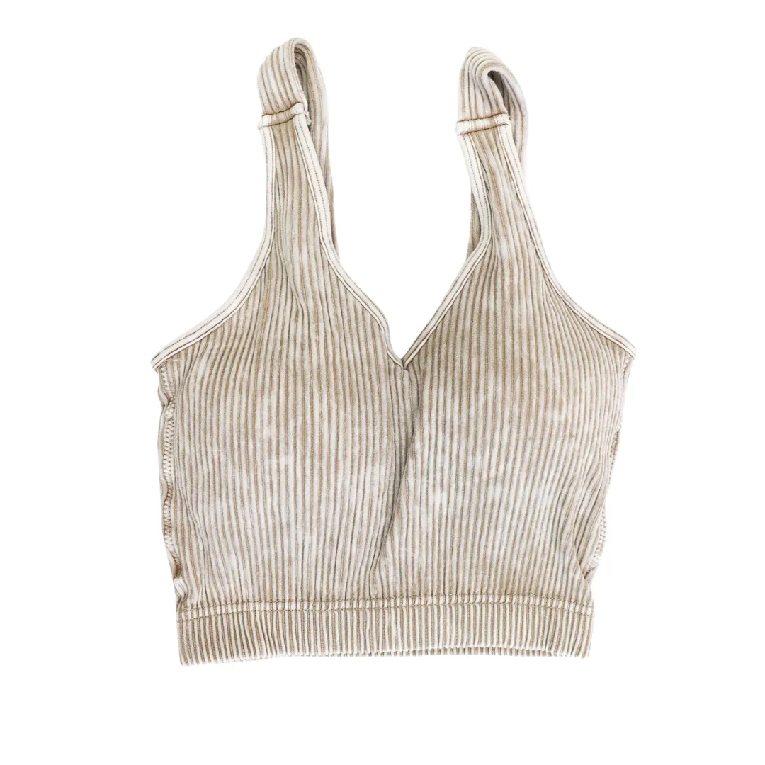 Nikki Washed Ribbed Crop Top Bralette