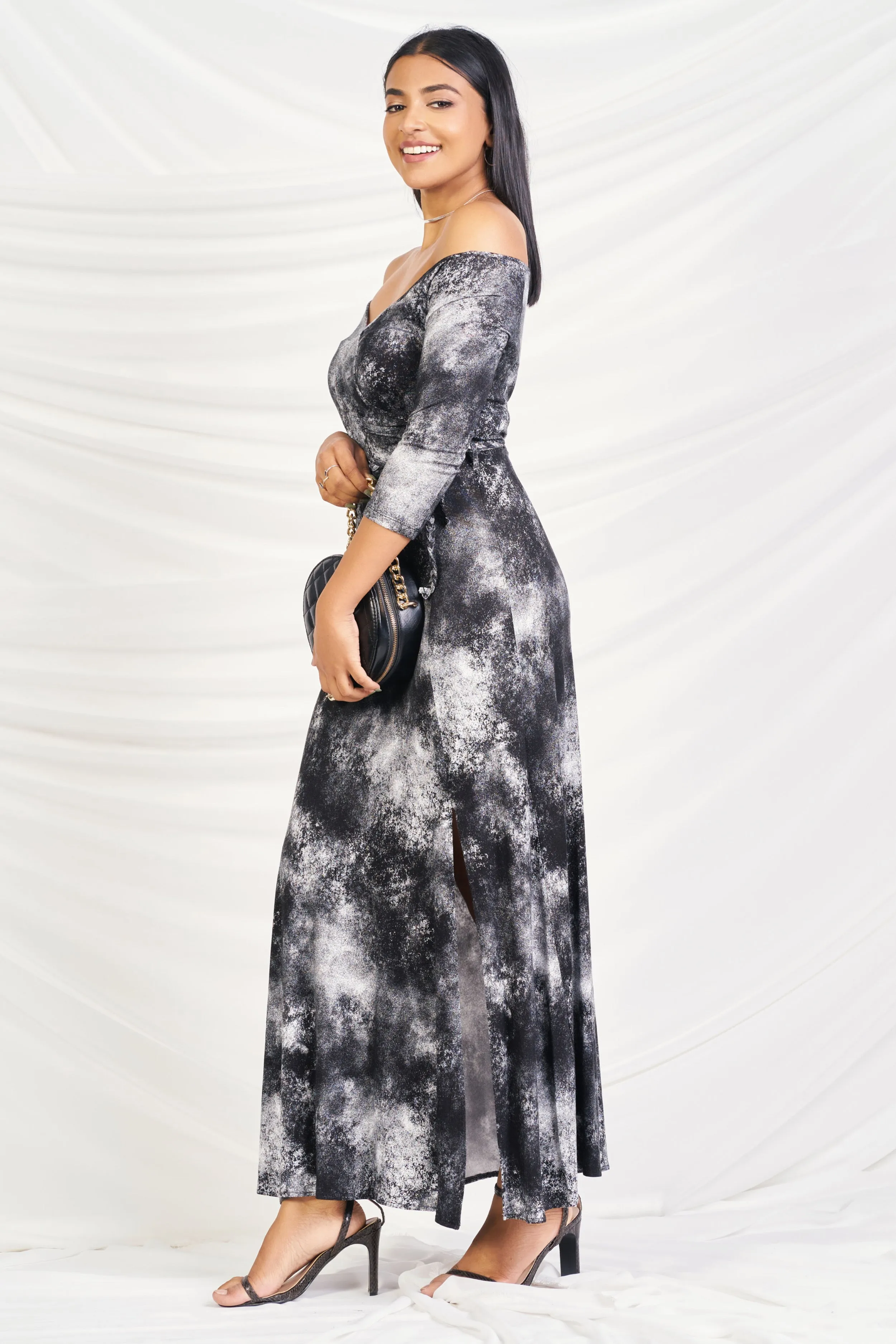 Off Shoulder Maxi Dress - Slim Fit