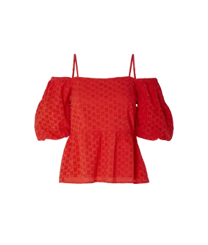 Off-shoulder Top - Red