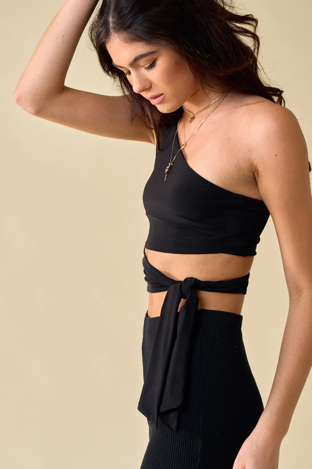 One Shoulder Tie Top