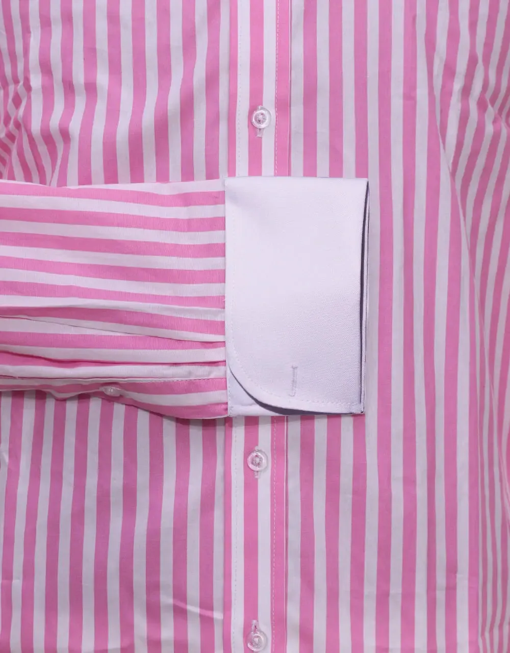 Penny Pin Collar Shirt - Pink and White Stripe Shirt